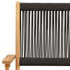 vidaXL Ensemble &agrave; manger de jardin 5pcs noir polypropyl&egrave;ne bois massif