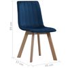 vidaXL Chaises &agrave; manger lot de 2 bleu velours