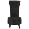vidaXL Chaise &agrave; dossier haut noir velours conception de bouton