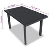 vidaXL Ensemble &agrave; manger d'ext&eacute;rieur 5 pcs Plastique Anthracite