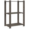 vidaXL Support de rangement à 3 niveaux gris 60x38x90 cm bois de pin