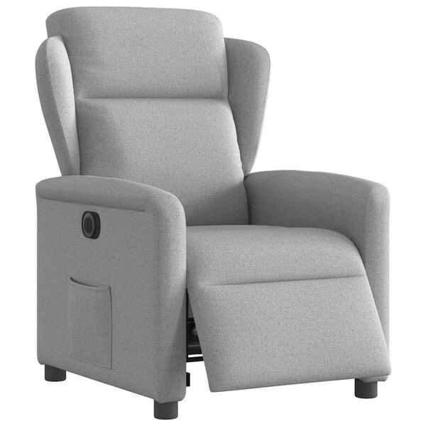 vidaXL Fauteuil inclinable électrique gris nuage tissu