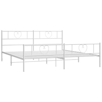 vidaXL Cadre de lit métal sans matelas et pied de lit blanc 183x213 cm