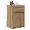 vidaXL Armoire de chevet LED ch&ecirc;ne artisanal 38 x 34 x 61 cm