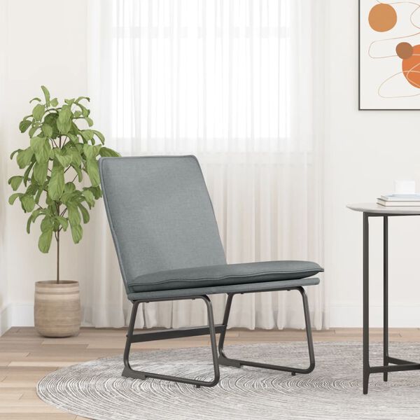 vidaXL Chaise longue Gris clair 52x75x76 cm Tissu