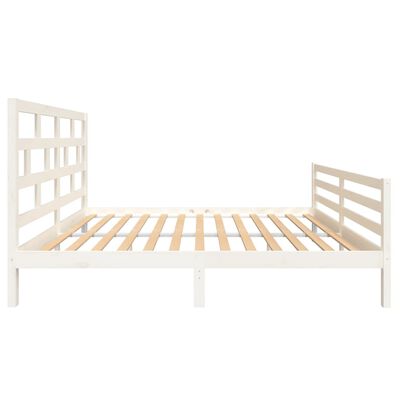 vidaXL Cadre de lit Blanc Bois de pin massif 160x200 cm