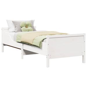 vidaXL Cadre de lit Blanc 80 x 200 cm Bois d'ing&eacute;nierie