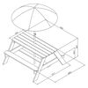 AXI Table de pique-nique pour enfants Nick et parasol Marron et gris