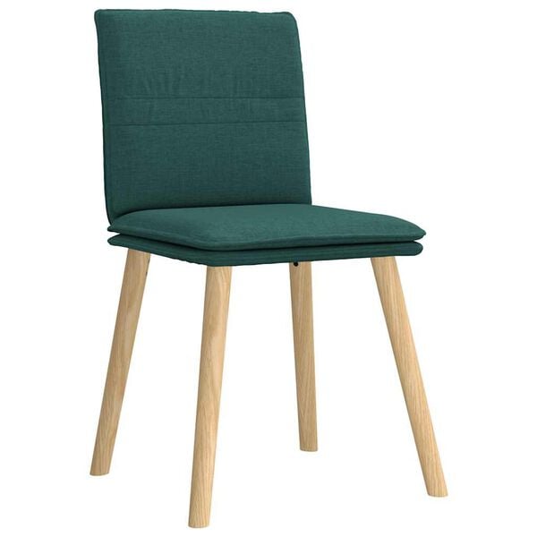 vidaXL Chaises à manger lot de 4 vert foncé tissu