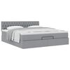 vidaXL Lit ottoman avec matelas gris clair 160x200 cm tissu