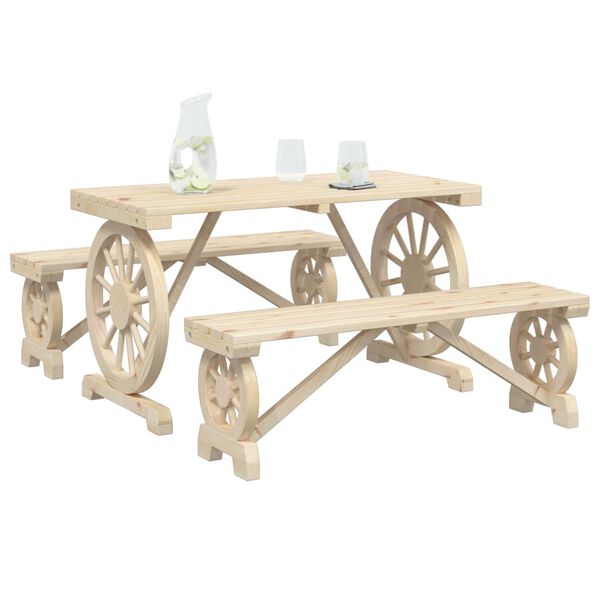 vidaXL Ensemble à manger de jardin 3 pcs bois de sapin massif