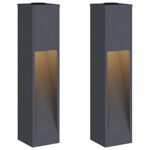 vidaXL Lumi&egrave;re de Chemin LED Solaire 2 pc Blanc chaud 18 x 18 x 80 cm