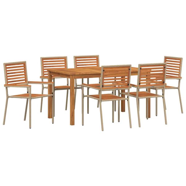 vidaXL Ensemble de salle à manger pour jardin 7 pcs Beige