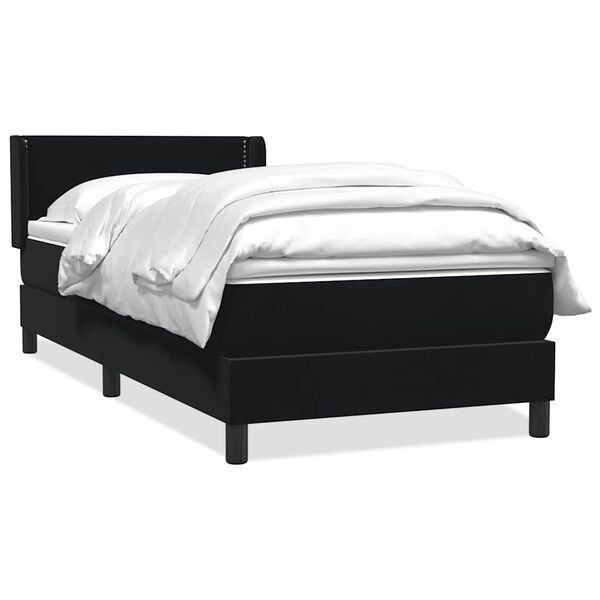 vidaXL Sommier &agrave; lattes de lit avec matelas noir 100x210 cm velours