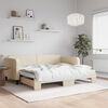 vidaXL Lit de jour avec gigogne sans matelas cr&egrave;me 90x200 cm