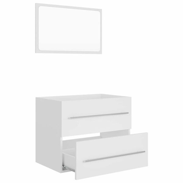 vidaXL Ensemble de meubles salle de bain 2 pcs blanc bois d'ing&eacute;nierie