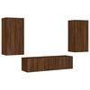 vidaXL Unit&eacute;s murales TV avec LED 4 pcs ch&ecirc;ne marron bois d'ing&eacute;nierie