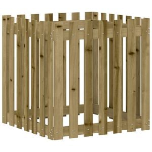vidaXL Jardini&egrave;re avec design de cl&ocirc;ture 70x70x70 cm pin impr&eacute;gn&eacute;