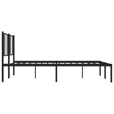 vidaXL Cadre de lit métal sans matelas avec tête de lit noir 193x203cm