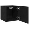 vidaXL Meuble TV mural Ch&ecirc;ne noir 30,5 x 30 x 30 cm Bois d'ing&eacute;nierie