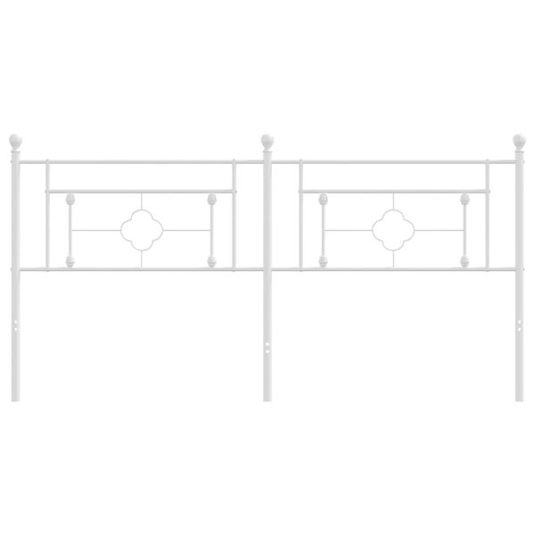 vidaXL T&ecirc;te de lit m&eacute;tal blanc 180 cm