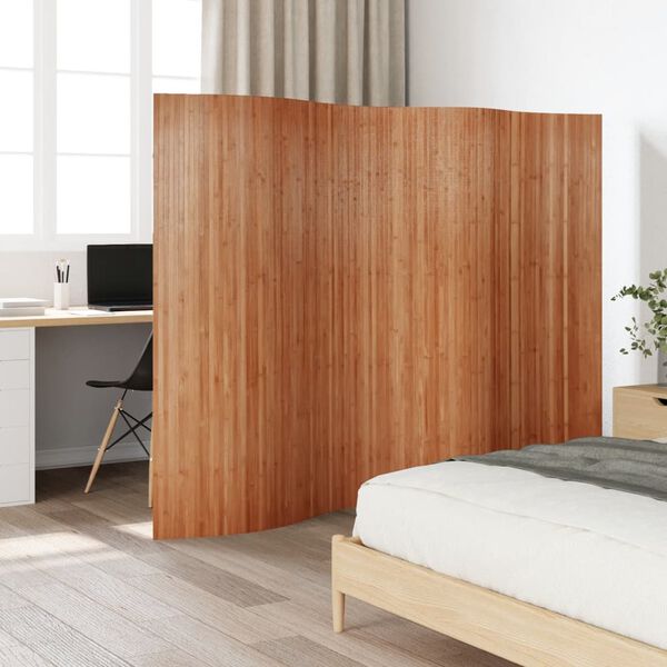 vidaXL Cloison de s&eacute;paration marron largeur 250 cm hauteur 165 cm bambou