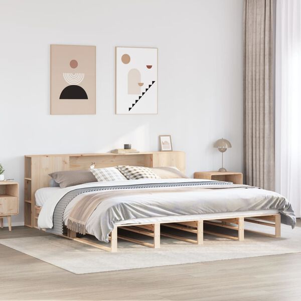 vidaXL Lit biblioth&egrave;que sans matelas 180x200 cm bois massif