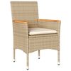 vidaXL Ensemble &agrave; manger de jardin et coussins 9pcs beige rotin acacia
