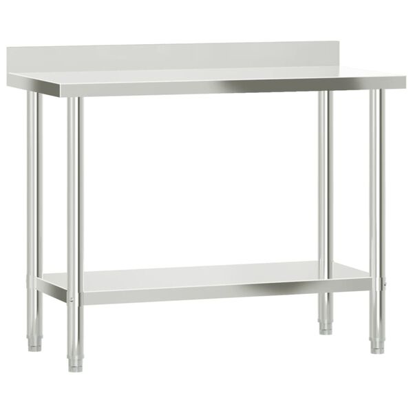 vidaXL Table de travail de cuisine avec étagère 110x55x120 cm inox