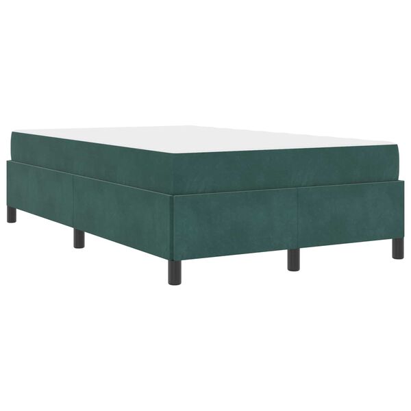 vidaXL Cadre de lit avec matelas Vert fonc&eacute; 120 x 200 cm tissu
