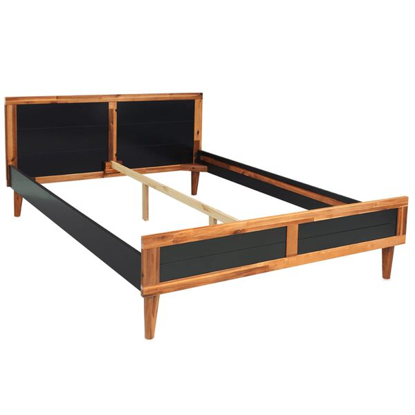 vidaXL Cadre de lit avec tables de chevet Bois d'acacia solide