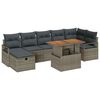 vidaXL Ensemble de canap&eacute; de jardin 8 pc Gris polyrotin
