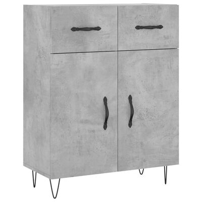 vidaXL Buffet gris béton 69,5x34x90 cm bois d'ingénierie