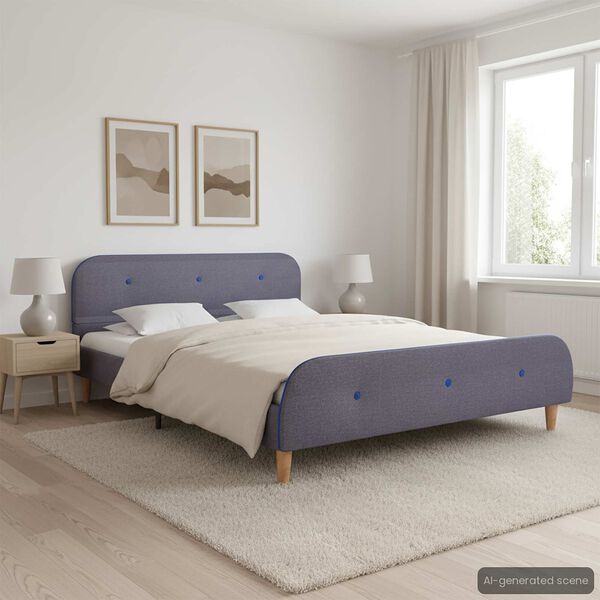 vidaXL Cadre de lit sans matelas gris clair tissu 140x200 cm