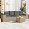 vidaXL Salon de jardin avec coussins 5 pcs beige r&eacute;sine tress&eacute;e