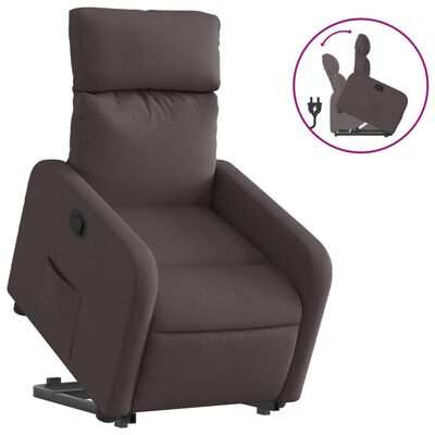 vidaXL Fauteuil inclinable marron foncé tissu