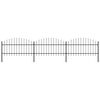 vidaXL Cl&ocirc;ture de jardin avec dessus en forme de lance en acier 537 x 125 cm Noir