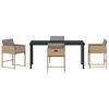 vidaXL Ensemble de salle &agrave; manger pour jardin 5 pcs Beige polyrotin