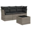 vidaXL Salon de jardin 4 pcs avec coussins gris r&eacute;sine tress&eacute;e