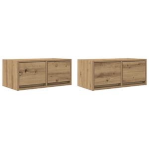 vidaXL Meubles TV 2 pcs ch&ecirc;ne artisanal 60x31x25,5cm bois d'ing&eacute;nierie