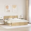 vidaXL Cadre de lit avec t&ecirc;te de lit Sonoma 200 x 200 cm Pin massif