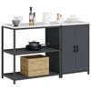 vidaXL Ensemble de rangement cuisine avec &eacute;tag&egrave;re 2 pcs Anthracite