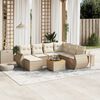 vidaXL Salon de jardin avec coussins 8 pcs beige r&eacute;sine tress&eacute;e