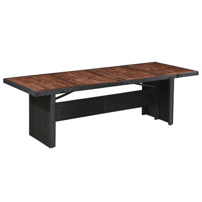 vidaXL Table de jardin 240x90x74 cm Résine tressée et bois d'acacia