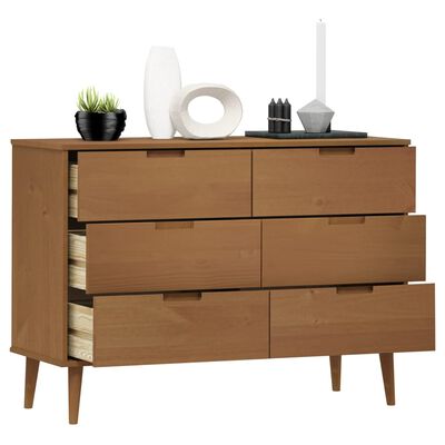 vidaXL Commode MOLDE Marron 113x40x80 cm Bois de pin massif