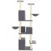 vidaXL Arbre &agrave; chat avec griffoirs en sisal Gris fonc&eacute; 180 cm