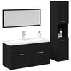 vidaXL Ensemble de mobilier de salle de bain 4 pcs Ch&ecirc;ne noir