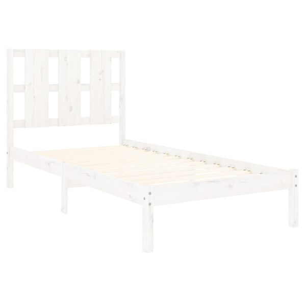 vidaXL Cadre de lit sans matelas blanc 75x190 cm bois massif