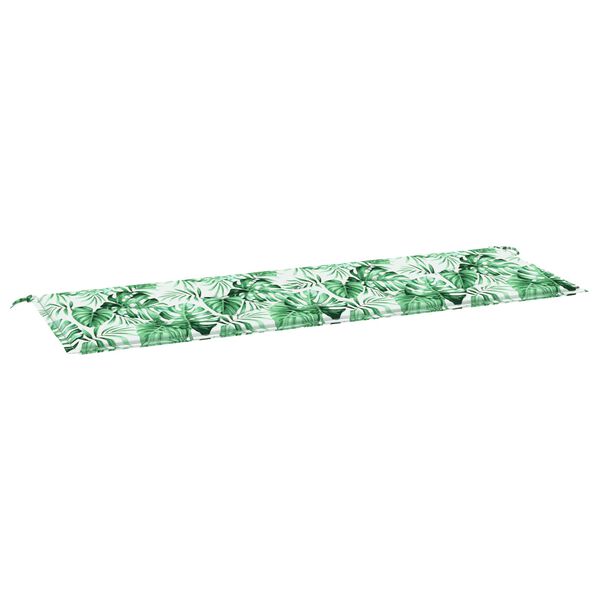 vidaXL Coussin de banc Motif feuille 150 x 50 x 3 cm Tissu Oxford