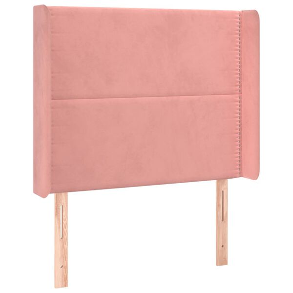 vidaXL T&ecirc;te de lit avec oreilles Rose 93x16x118/128 cm Velours
